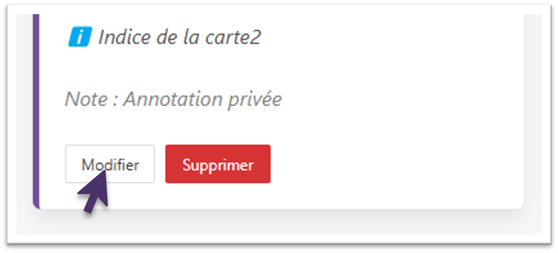 Modification d'une carte